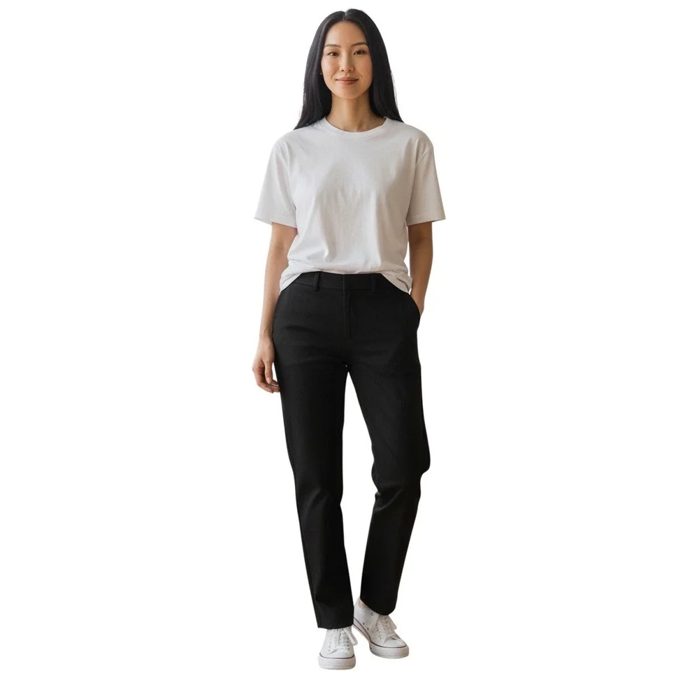 Theory Womens Black Wool Blend Straight Leg Dress‎ Pants Trousers Size 2